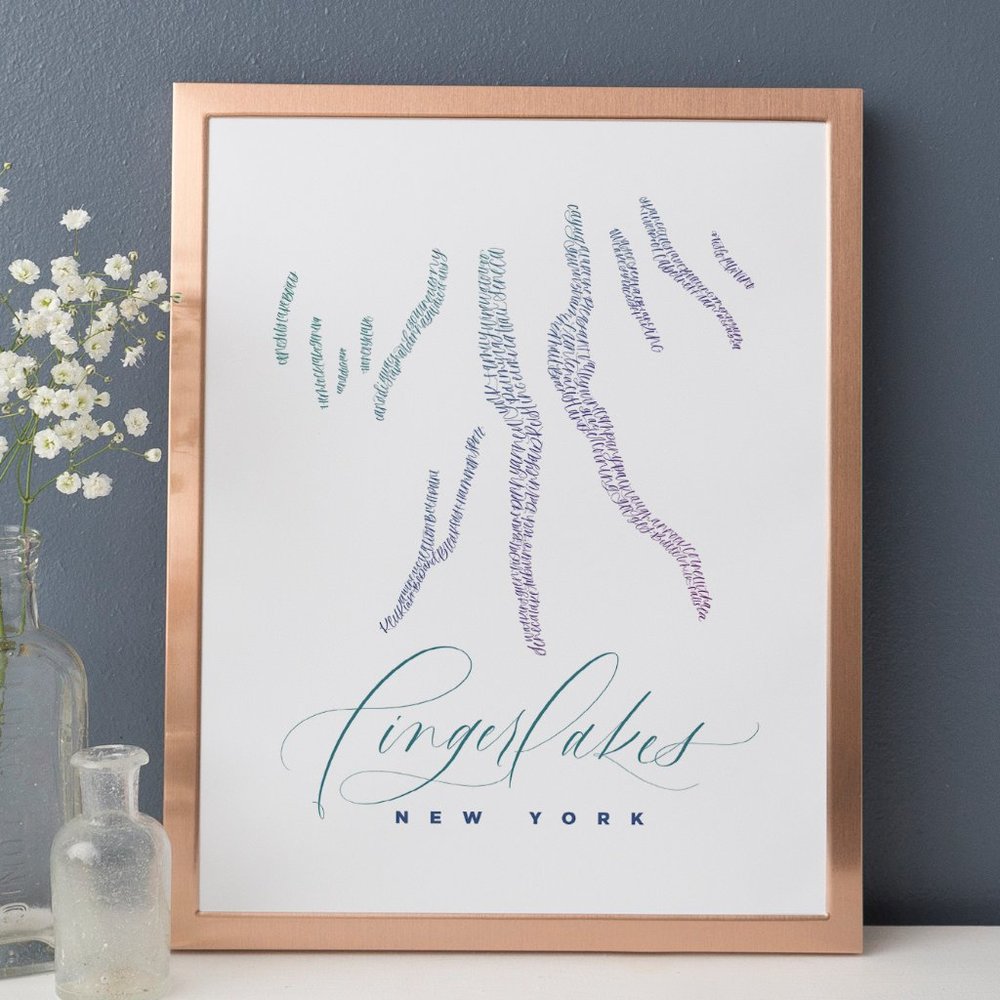Fingerlakes Region New York Word Art
